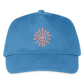 Heart Sun: Hand-drawn sun rays - Kids’ Baseball Cap - peacock-blue - Front