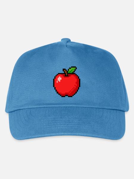 Apfel Pixel Obst - Kinder Basecap - Pfauenblau