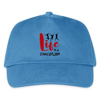 Life is a Dancefloor Music Dancer Party Spruch - Kinder Basecap - Pfauenblau - Vorne