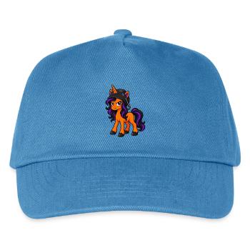 Unicorn trägt einen Kessel als Helm - Kinder Basecap - Pfauenblau - Vorne