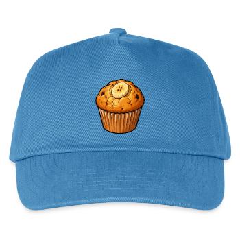 Bananen Muffin Illustration - Kinder Basecap - Pfauenblau - Vorne
