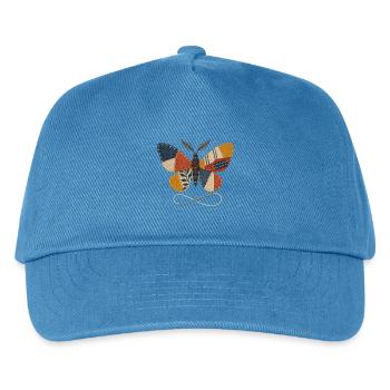 Patchwork-Nähfalter - Kinder Basecap - Pfauenblau - Vorne