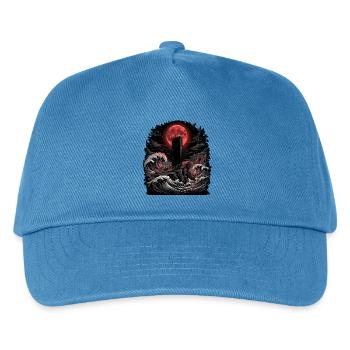 Grabstein Mondschein Heavy Metal - Kinder Basecap - Pfauenblau - Vorne
