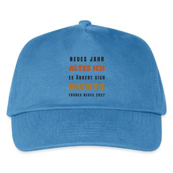 Neues Jahr altes Ich 2027 - Silvester Spruch - Kinder Basecap - Pfauenblau - Vorne
