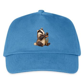 Dachs baut ein Windspiel - Kinder Basecap - Pfauenblau - Vorne