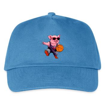 Basketball Schwein - Kinder Basecap - Pfauenblau - Vorne