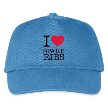 I LOVE SPARE RIBS - Kinder Basecap - Pfauenblau - Vorne