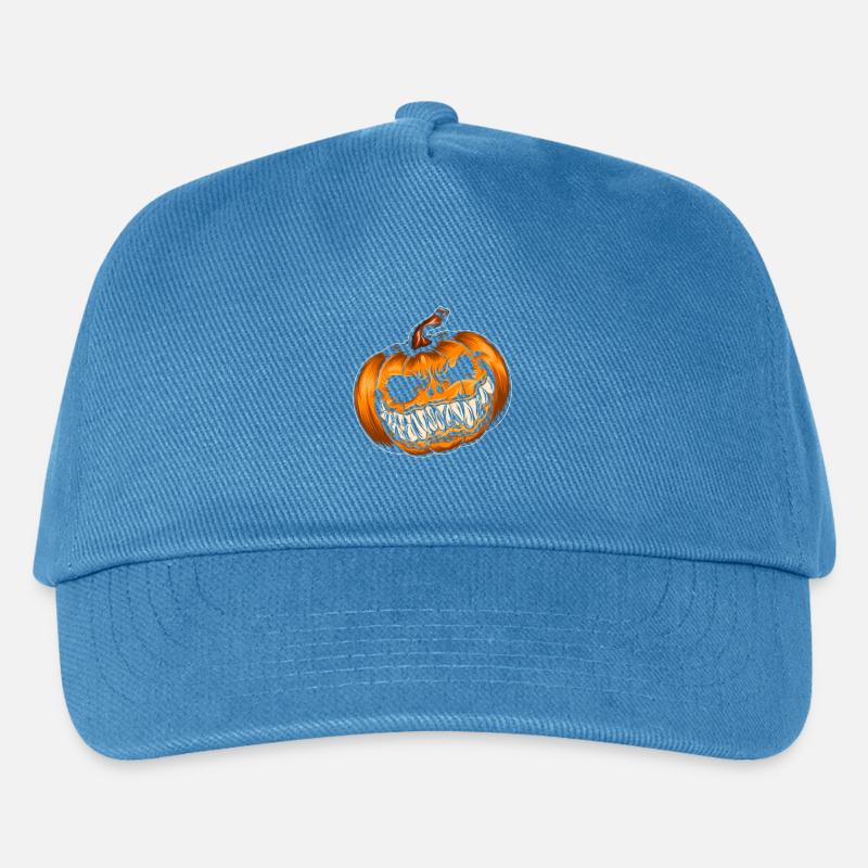 Spooky Pumpkin Laugh - Kids’ Baseball Cap - peacock-blue