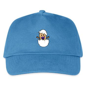 Erdnuss Baby Elternzeit Eltern Schwanger Geburt Ei - Kinder Basecap - Pfauenblau - Vorne