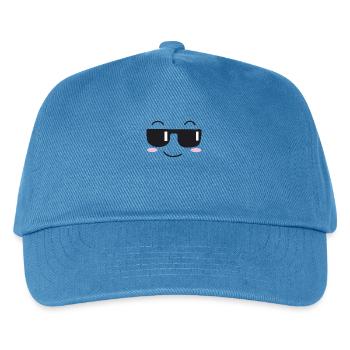 Sunglasses laugh face - Kids’ Baseball Cap - peacock-blue - Front