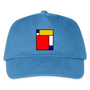 Mondrian 4 - Kinder Basecap - Pfauenblau - Vorne
