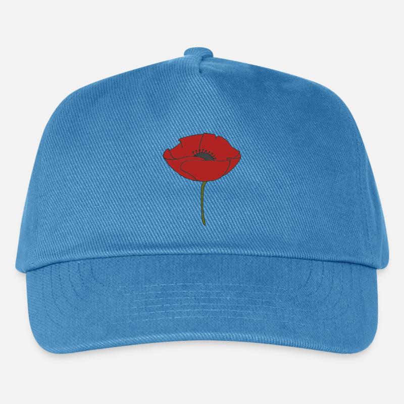 mohnblume - Kinder Basecap - Pfauenblau