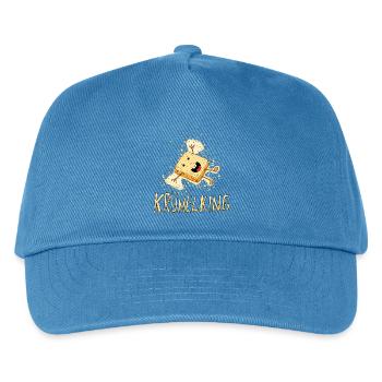 "Krümelking" lustiger Spruch mit Toast - Kinder Basecap - Pfauenblau - Vorne