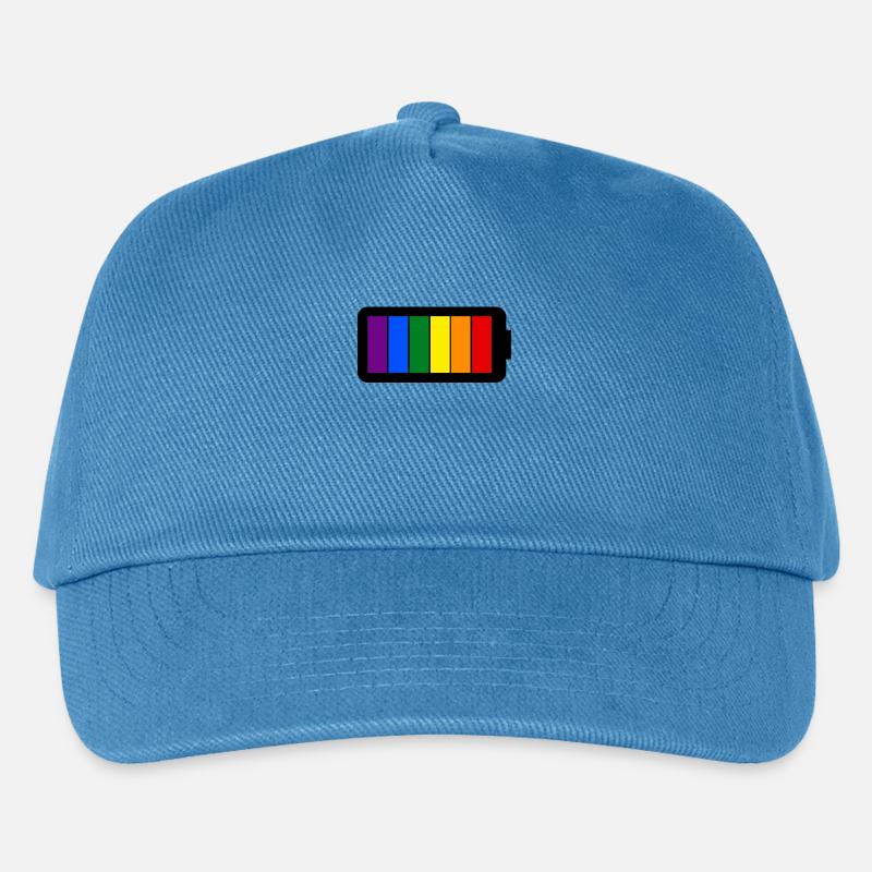 Regenbogenfarben Batterie Loading - Gay Pride - Kinder Basecap - Pfauenblau
