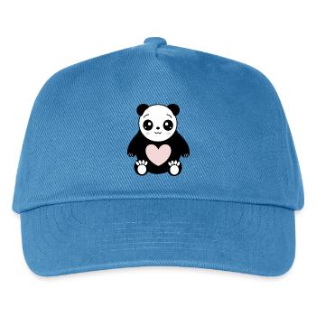 Herz Pandabär Valentinstag Geschenke Valentinstag - Kinder Basecap - Pfauenblau - Vorne