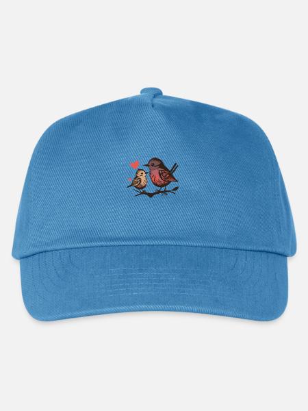 Eltern und Baby Vogel - Kinder Basecap - Pfauenblau