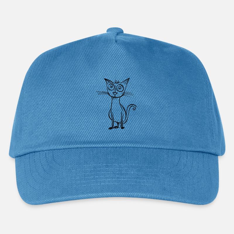 Seltsame Cartoon-Katze - Kinder Basecap - Pfauenblau