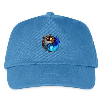 Yin Yang - Kinder Basecap - Pfauenblau - Vorne