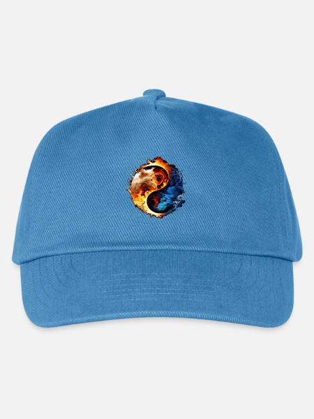 Yin Yang - Kinder Basecap - Pfauenblau