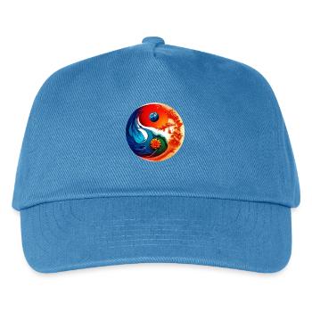 Yin Yang - Kinder Basecap - Pfauenblau - Vorne