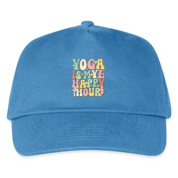 Yoga is My Happy Hour - Kids’ Baseball Cap - peacock-blue - Front