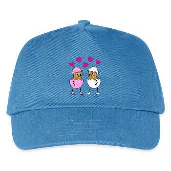 Frohe Ostern Osterfest Ostereier Erdnüsse Eier Ei - Kinder Basecap - Pfauenblau - Vorne