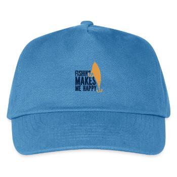 Angler Angelhaken Angelrute Sportfischer - Kinder Basecap - Pfauenblau - Vorne