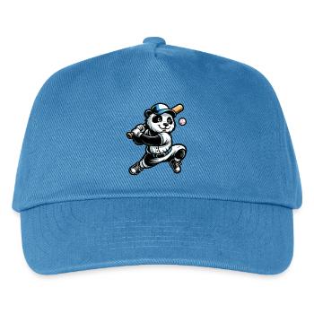 Panda Baseball Players: Hit the Game - Kids’ Baseball Cap - peacock-blue - Front