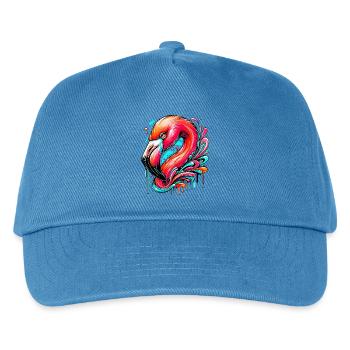 Flamingo - Kinder Basecap - Pfauenblau - Vorne