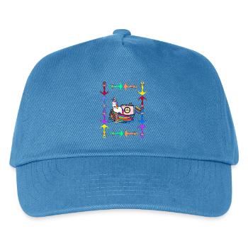Regenbogen Einhörner Regenbogenfahne LGBT - Kinder Basecap - Pfauenblau - Vorne