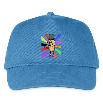 Erdnuss Trommler Geburtstag Geburtstagsgeschenk - Kinder Basecap - Pfauenblau - Vorne