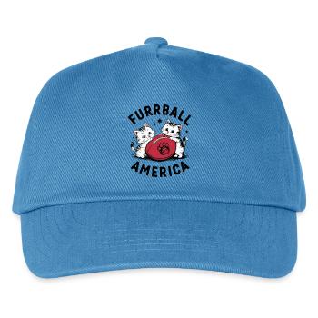 Furrball America Cute Cat American Football - Kids’ Baseball Cap - peacock-blue - Front