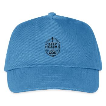 Bleib ruhig und vertraue Gott - Kinder Basecap - Pfauenblau - Vorne
