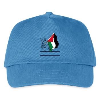 Flagge Palästina Friedenszeichen Textraum - Kinder Basecap - Pfauenblau - Vorne