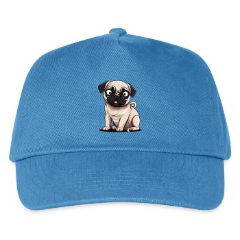 Mops Hund Hunde Insekten Sommer Insekt - Kinder Basecap - Pfauenblau - Vorne