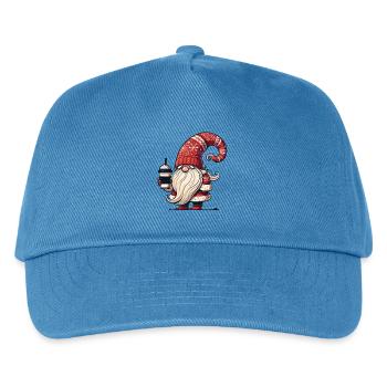 Christmas Gnome with Coffee for Coffee Lovers - Kids’ Baseball Cap - peacock-blue - Front