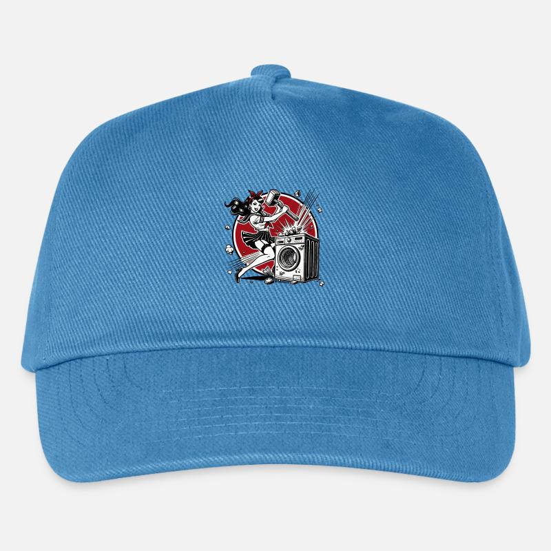Braves Mädchen zerschlägt die Waschmaschine - Kinder Basecap - Pfauenblau