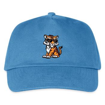Tiger Tier - Kinder Basecap - Pfauenblau - Vorne