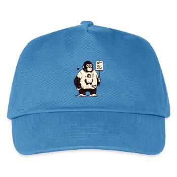 Gorilla with sign: Sign out now! - Kids’ Baseball Cap - peacock-blue - Front
