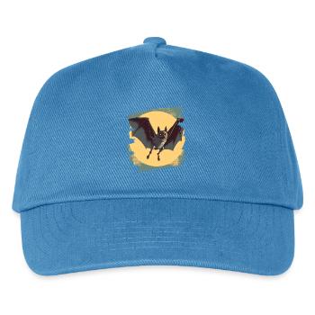Fledermaus Retro - Kinder Basecap - Pfauenblau - Vorne