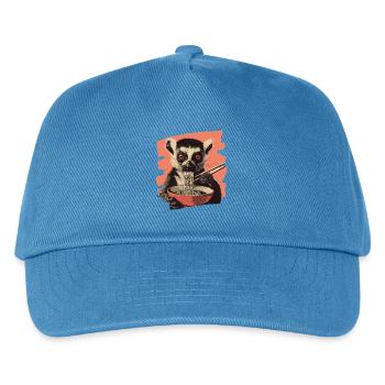Lemur Ramen Retro - Kinder Basecap - Pfauenblau - Vorne