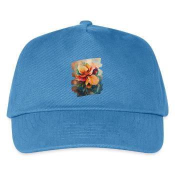 Frühling Frühlingsanfang Blume Blumen - Kinder Basecap - Pfauenblau - Vorne