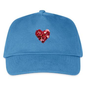 Coeur de Fleurs Rouges - Passionate Flower Pr - Casquette de baseball Enfant - bleu paon - Devant