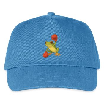 Frosch mit Boxhandschuhen - Kinder Basecap - Pfauenblau - Vorne