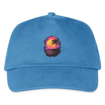 Beach Palm Trees Sunset Summer - Kids’ Baseball Cap - peacock-blue - Front