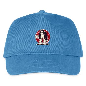 Schlechte Laune Affee mit Kaffee - Kinder Basecap - Pfauenblau - Vorne