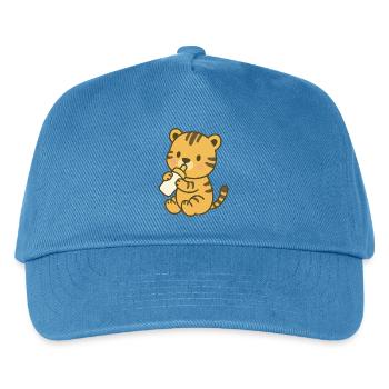Bottle Baby Tiger - Baby Tiger with Bottle - Kids’ Baseball Cap - peacock-blue - Front