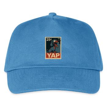 Comic dachshund on postage stamp - Kids’ Baseball Cap - peacock-blue - Front