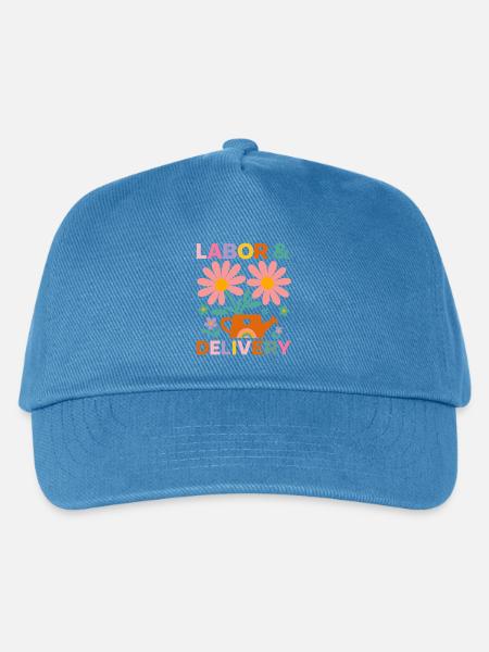 Blumen Wehen und Geburt Feier T-Shirt - Kinder Basecap - Pfauenblau