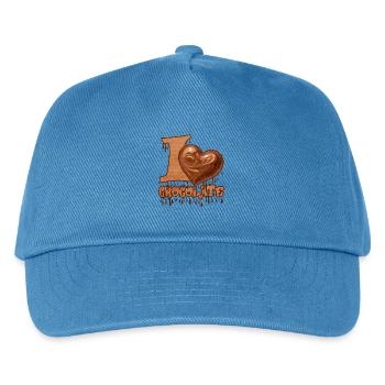 Schokoladenherz mit Melanin-Effekt - Kinder Basecap - Pfauenblau - Vorne